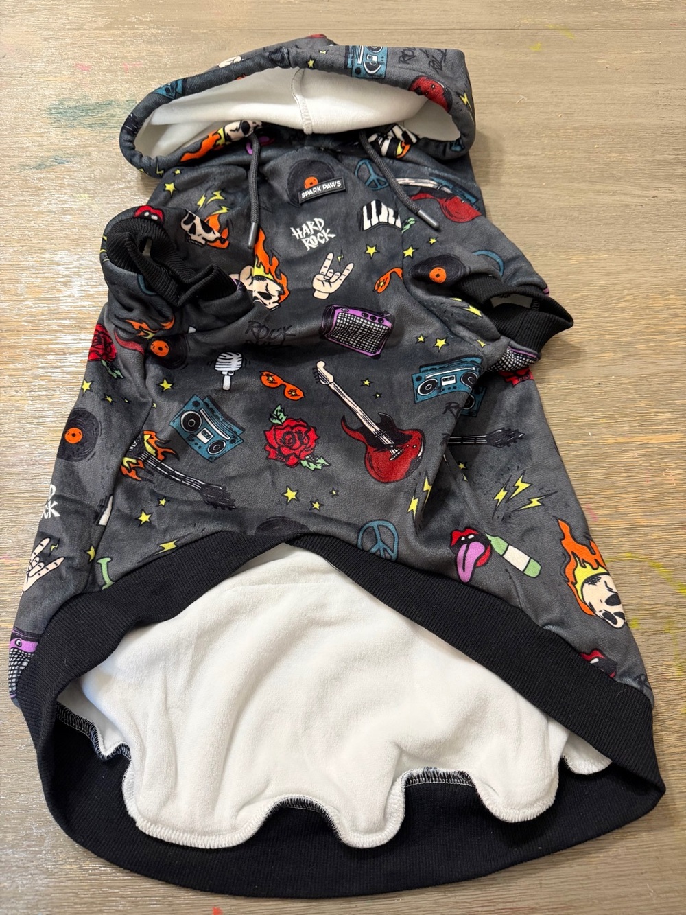 Spark Paws 3XL Rock & Roll Dog Hoodie NWT